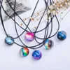 Galaxy Kristallkugel Paar Halskette Universum Traum Stern Anhänger Party Schmuck Geeignet für Frau Mädchen Vintage Geschenk