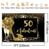 Background Material Happy 50th Birthday Background High Heel Shoes Champagne Gold Flash Photo Background Studio 50th Birthday Party Decoration x0724