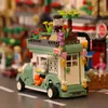 Action Toy Figures 2023 Creative Street View Flower Cat Car Store Building Blocks Mini Bricks Diy Outing Bus Model Gifts Toys For Kids Friends 230724