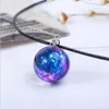 Galaxy Kristallkugel Paar Halskette Universum Traum Stern Anhänger Party Schmuck Geeignet für Frau Mädchen Vintage Geschenk