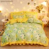 Kuup nouvelle housse de couette kawaii ensemble de literie double taille fleur housse de couette 150x200 haute qualité peau amicale tissu literie couverture L230704