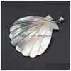 Pendant Necklaces Natural Mother-Of-Pearl Art Pendants Scallop Shape Shell For Trendy Jewelry Making Diy Necklace Earrings Crafts Drop Dhxda