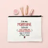 Melhor madrinha estampa francesa bolsa de armazenamento de lavagem feminina marraine presentes femininos estojo de cosméticos bolsas de maquiagem organizador de artigos de higiene para viagem