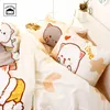 3 pièces ensemble Kawaii chat drap de lit ensemble de literie doux couette couverture double pleine reine taille pour filles draps et étuis L230704