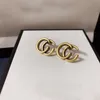 Klassieke eenvoudige Letter Stud oorbellen aretes orecchini Vintage messing designer oorbel voor vrouwen bruiloft verlovingsgeschenk sieraden van hoge kwaliteit met doos