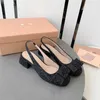 Miui berühmte Schuhe Mary Brand Jane Damen Schuhe sexy Bankett Prinzessin Hochzeitskleid Damenschuhe Super dicke Metallschnalle 100% Leder Schwarz Gold High Heels Klassiker.