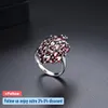 Trouwringen Hutang 5.12ct Granaat 925 Zilveren Ring voor Vrouwen Echte Rode Edelsteen Sterling Zilveren Cluster Ringen Fijne Elegante Sieraden voor Cadeau 230725