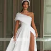 Suknie ślubne o wysokiej plamce duże łuk Zastosowane 2020 najnowsze A Line Beach One Shrider Suknia ślubna na zamówienie wykonane satynowe szaty 2203