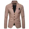 Men's Suits Suit Multi-button Decoration Casual Stand-up Collar Blazer Fashion Slim Solid Color Jacket