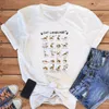 Women's T-skjortor Retro Short STED Summer Fashion Fun Cartoon Moon Trend Mönster 90-talet Tryckt White T-Shirt Basic T-Shir