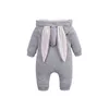 Strampler geboren Baby Jungen Kaninchen Cartoon Mit Kapuze Frühling Herbst Infant Overalls Osterhase Strampler Reißverschluss Kleidung 230724