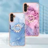 360 metalen vingerringhouder marmer schokbestendig hoesjes voor Samsung S23 Ultra Plus S22 S21 S20 FE A04E A25 A24 A34 A54 A14 5G Fashion Soft IMD TPU Stone Bling Cover