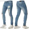 Heren Jeans Heren Jeans Mannen Skinny Slim Fit Elastische Taille Man Broek Streetwear Jogging Stretch Ripped Denim Broek Mannelijke Casual L230725