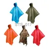 Imperméables 3 en 1 Imperméable Multifonctionnel Imperméable Poncho de Pluie Sac à Dos Randonnée Housse de Pluie Moto Auvent Extérieur Camping Tente Tapis x0724