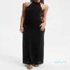 Vestidos casuais moda feminina vestido longo colado ao corpo cor sólida decote frente única justo verão