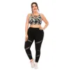 Women's Two Piece Pants L-XXXL Plus Size Matching Sets Sports Bra Tops Gym Yoga Suit For Fitness Female Clothes Tracksuits Leggings Tight