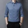 Męskie koszule mercesyzowane gładkie symulacja koszuli na długi czas rękaw