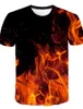 Homme Tee shirts Chemise Graphique Flamme Col Rond Soirée Plage Manches Courtes Imprimé Vêtement Tenue Chic de Rue Exagéré / Eté