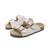 Sandaler Big Size 35-42 Kvinnor Suede Leather 2023 tofflor Summer Soft Cork Buckle Flip Flops Beach Casual Woman Shoes