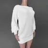 Kvinnors tröjor Casual Dresses Off Shoulder Lantern Sleeve Knit Sweater Dress Ladies Mini Long Kjol 2021 Fall Winter Women L230725