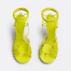 Bandagem Elástica Chinelos Sandálias de Salto Alto Feminino 2023 Novo Design Rome Sandálias Senhoras Verão Sexy Hot Sole Shoes Mujer