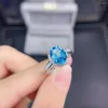 Cluster Rings KJJEAXCMY Fine Jewelry S925 Sterling Silver Inlaid Natural Blue Topaz Girl Vintage Ring Support Test Chinese Style With Box