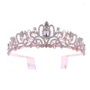 Pinzas para el cabello para novia, corona exquisita, venta exprés, aleación de reina, diamantes de imitación, aro galvanizado, tocados de princesa a la moda