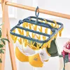 Hangers 32 Clips Underwear Sock Rack With Side Hook Children's Clothes Folding Laundry Windproof Home Organizer