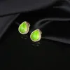 Europe Classic Water-Drop Gem Charm Women Earrings Fashion Luxury Brand 3A Zircon S925 Silverörhängen Elegant kvinnlig plätering 18K Guldörhängen Bröllopsmycken gåva