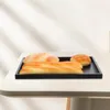 접시 과일 접시 빵 트레이 차를 제공하는 검은 수건 룸 가정용 커피 테이블을위한 나무 내구성 트레이