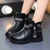 Stiefel Kinder Mode Schuhe Für Kinder PU Leder Mädchen Martin Stiefel Herbst Winter Kleinkind Baby Weichen Boden Kurz 211102 Z230725