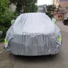 Słońce samochodowe Jiuwan Universal SUV Covers Covers Dust UV Ochrona Outdoor Auto Auto Full Covers Parasol Srebrny pasek odblaskowy dla SUV Sedan x0725