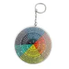 Porte-clés roue de sentiments, Double face, en acrylique coloré, pendentif décoratif pour bagages, vente en gros