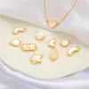 Charms 1pc ottone placcato oro cuore rotondo farfalla stella luna conchiglia connettore pendente per collana fai da te braccialetto creazione di gioielli