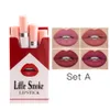 Lipstick 4pcs Box Cigarette Shape Matte Waterproof Matt Long lasting Smoke Tube Velvet Lip Tint Makeup 230725