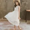 Girl s Dresses 2023 summer lace mesh princess white dress beautiful sleeveless party dresses kids children toddler teen 5 6 8 9 10 11 12 years 230724