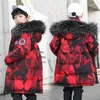 -30 stopnia 2023 Rosyjska zimowa kurtka dla chłopca Wodoodporna zagęszcza ciepły chłopiec zimowy płaszcz 3-16 lat nastoletni chłopiec snowsuit L230625