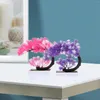 Dekoratif çiçekler 2 adet kiraz kartopu masası dekorasyonlar sahte mor süslemeler bitkiler yapay bonsai plastik açık havada