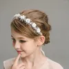 Klipy do włosów Dziecięce Tiara Pałąek Pearl Pearl Band Flower Flower Korea w stylu sesji kryształowy biały