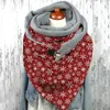 Scarves Fashion Winter Women Christmas Print Button Soft Wrap Casual Warm Shawls Spring Neck Bandana Hijabs Stoles