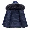 Вниз пальто олекид -30 градусов детская зимняя куртка мех воротник вниз для девочки 1-5 лет.