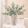 Decorative Flowers 4Pc Fake Plant 3 Forks Eucalyptus Leaf Diy Home Decoration Wedding Flower Arrangement Party Backdrop Decor Money