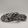 Slippers Leopard Print Rhinestone Flip Flops Female Flat Bottom Slippers Beach Sandals Soft Bottom Large Size Shoes Zapatos De Mujer L230725