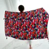 Sarongs 90x185 cm bomullslinne tryck sommarstrandklänning bikini salongväska halsduk blomma lång brasiliansk badkläder 230725