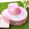 Party Hats Neon Sparkly Glitter Space Cowboy Hat Fun Metallic Holographic Party Disco Dress Up Cowboy Hat Western Fantasy Fringe Cowboy Hat 230724