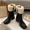 Boots Women Betty PVC Boots Beeled Fur High heels Knee-high tall Rain Boot Waterproof Welly Rubber Soles Platform Shoes Outdoor factory Z230726