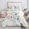 Rustic Flower White Bedding Set Microfiber Tree Leaves Floral Duvet Cover Set 3D Print Quilt Cover With cases Room Decor L230704