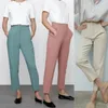 Pantaloni da donna Za Spring Tailleur pantalone vita alta donna moda ufficio beige chic bottone zip elegante rosa donna casual