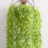 Dekorativa blommor 1 st Vine Simulation Plant Green Weeping Willow Wall Hanging Water Grass Decoration Leaf Fake Fake