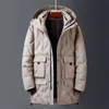 Feminino Down Parkas Jaqueta Puffer Masculina 90% Pato Branco Jaqueta Masculina Longa Parkas Feather Jacket Casacos à prova d'água para homens Casacos de inverno para homens HKD230725